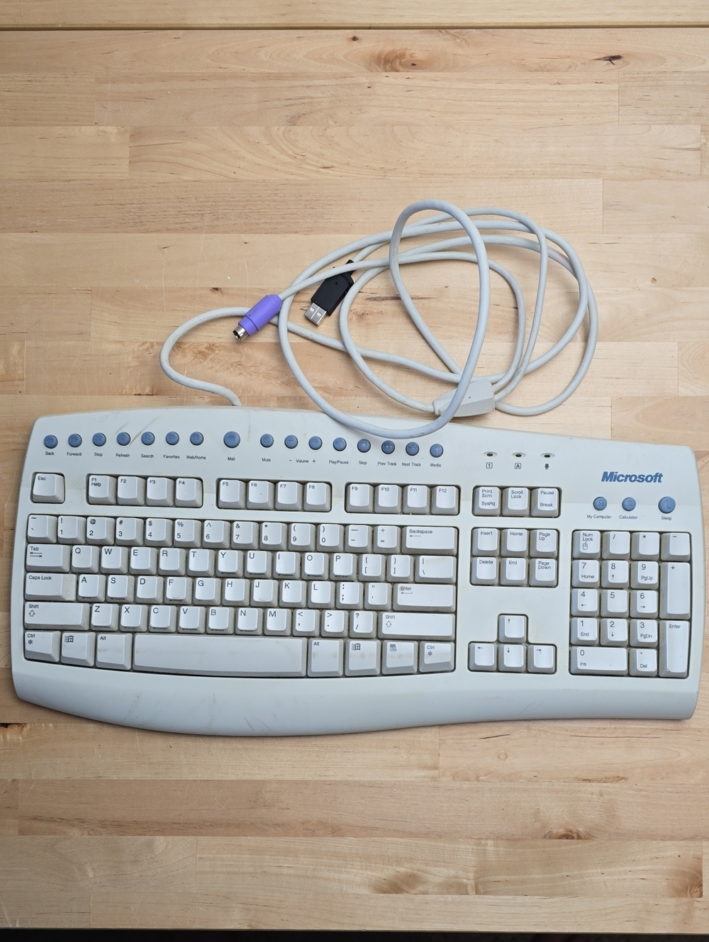 Vintage 90s Y2K Microsoft Internet Keyboard Pro PS2 Model RT9441 V:5FTW